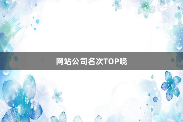 网站公司名次TOP晓
